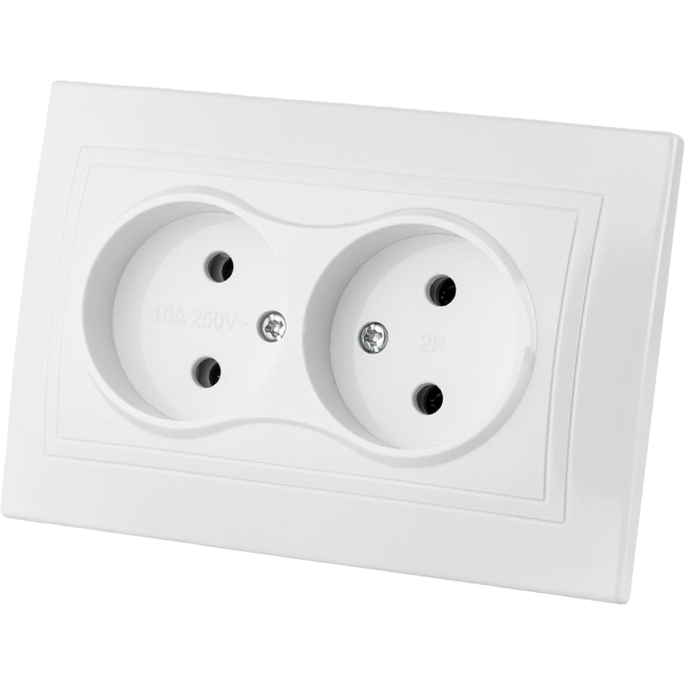 Изображение товара Двойная встраиваемая розетка TDM ELECTRIC Таймыр SQ1814-0013 белая 2П 10А 250В