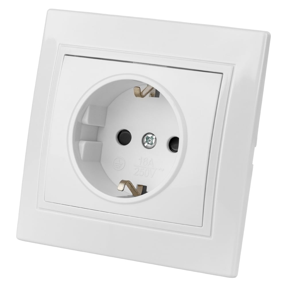 Изображение товара Розетка с защитными шторками белая 2П+З 16А 250В TDM ELECTRIC Таймыр SQ1814-0016