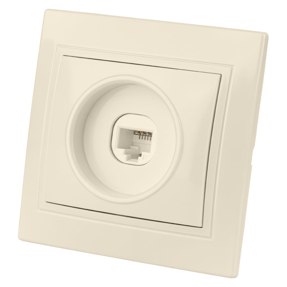 Изображение товара Компьютерная розетка RJ45 серия Таймыр, встраиваемая, слоновая кость, IP20