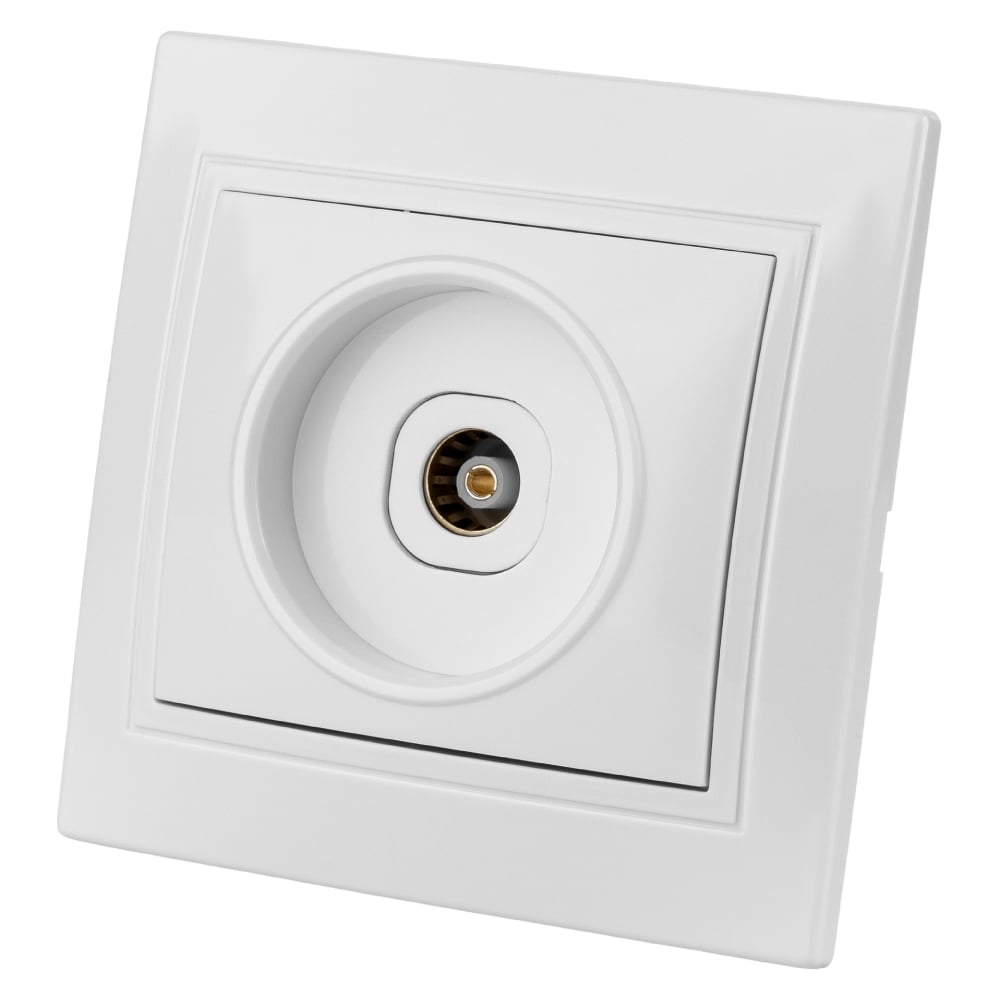 Изображение товара Телевизионная розетка серия Таймыр, белая, монтаж встраиваемый