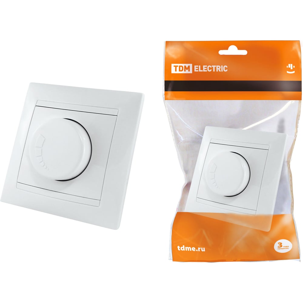 Изображение товара Светорегулятор RL 300Вт TDM Лама SQ1815-0009 белый поворотный для встраивания