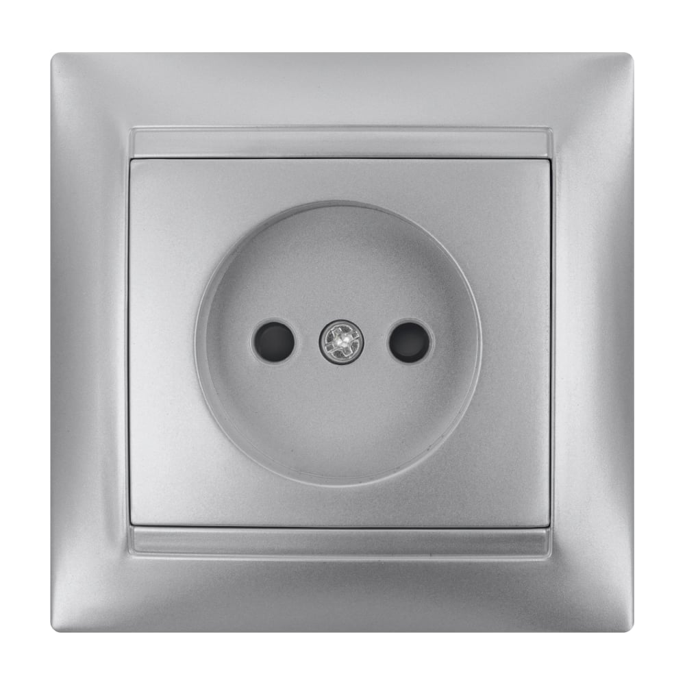 Изображение товара Розетка с защитными штораками TDM ELECTRIC серия Лама 2П 10А серебристый металлик SQ1815-0210