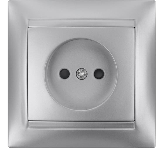 Изображение товара Розетка с защитными штораками TDM ELECTRIC серебристый металлик, 2П 10А 250В серия "Лама" SQ1815-0210