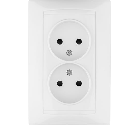 Изображение товара Двойная розетка с защитной шторкой, белая 2П 10А 250В TDM ELECTRIC Лама SQ1815-0012