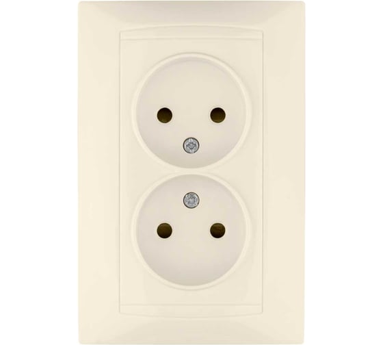 Изображение товара Двойная розетка с защитной шторкой, слоновая кость 2П 10А 250В TDM ELECTRIC Лама SQ1815-0112