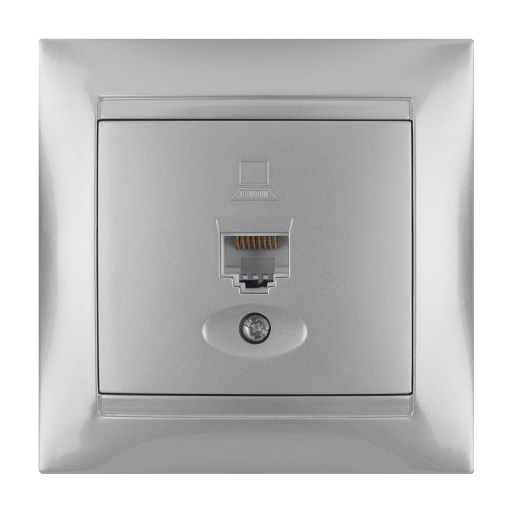 Изображение товара Компьютерная розетка RJ45 TDM ELECTRIC Лама SQ1815-0216 серебристый металлик