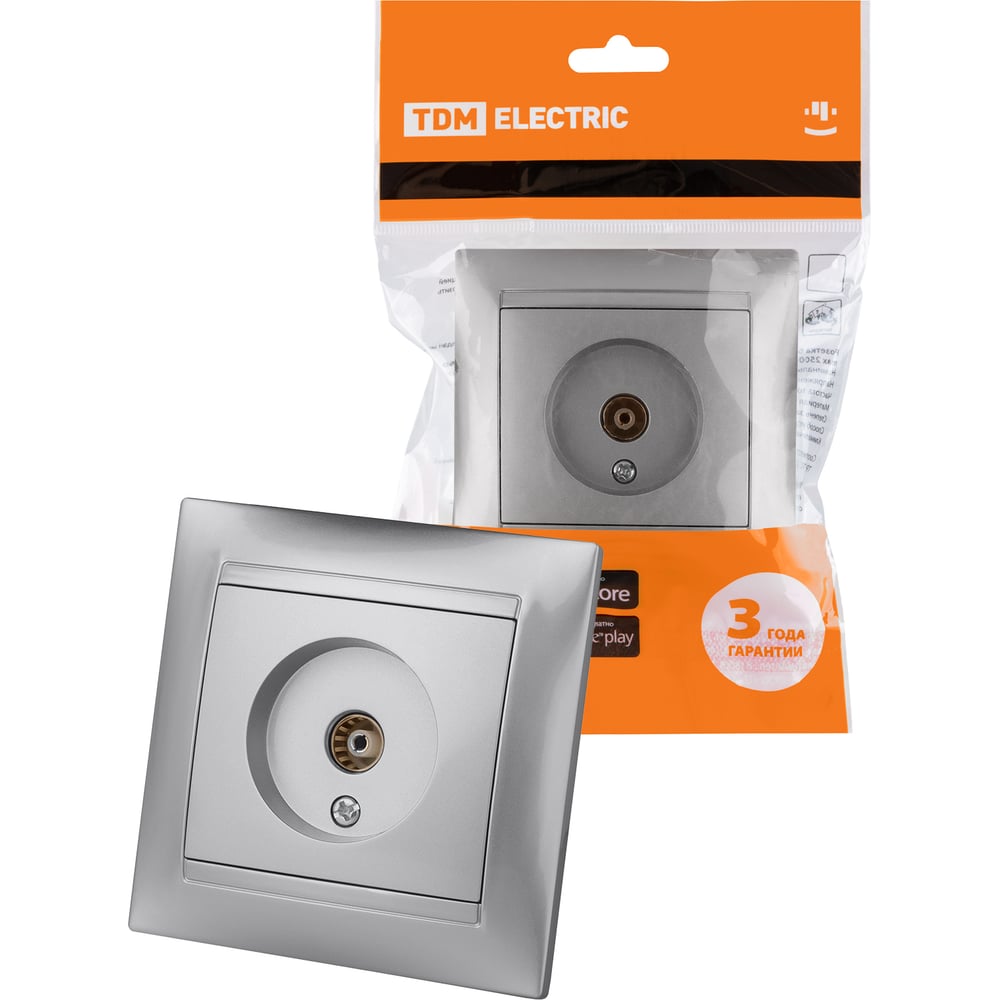 Изображение товара Телевизионная розетка серия Лама TDM ELECTRIC SQ1815-0217 серебристый металлик