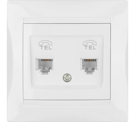 Изображение товара Двойная телефонная розетка, белая RJ11 TDM ELECTRIC Лама SQ1815-0018