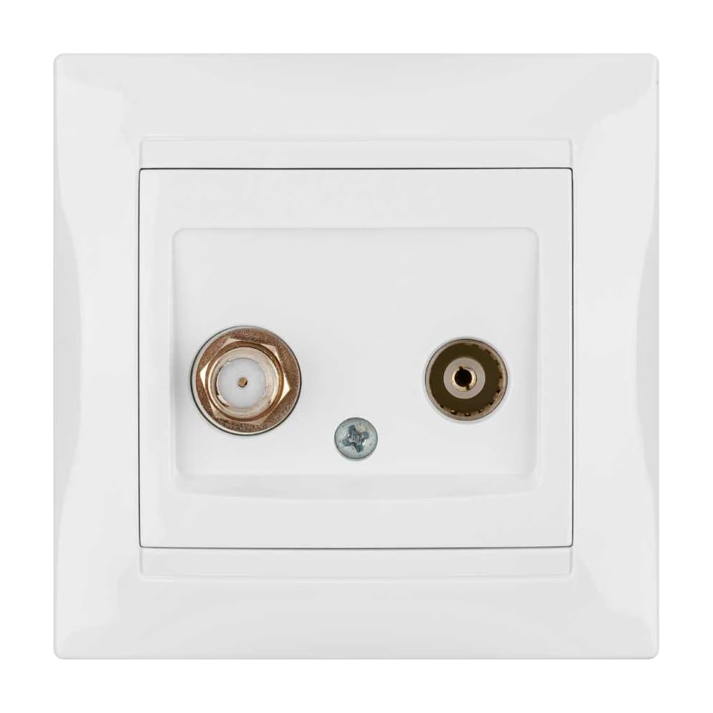 Изображение товара Розетка TV мама + SAT F-разъем белая Встраиваемая серия Лама TDM ELECTRIC SQ1815-0020