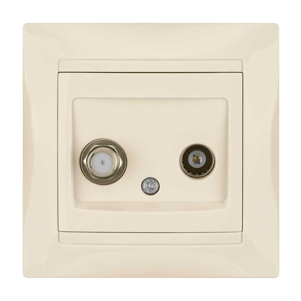 Изображение товара Розетка TV мама + SAT F-разъем в слоновой кости TDM ELECTRIC SQ1815-0120