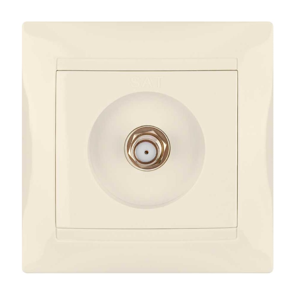 Изображение товара Розетка SAT F-разъем слоновая кость для ТВ монтаж встроенная серия Лама
