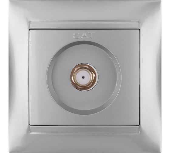 Изображение товара Розетка SAT (F-разъем) 0-2400МГц TDM ELECTRIC серебристый металлик, серия"Лама" SQ1815-0221