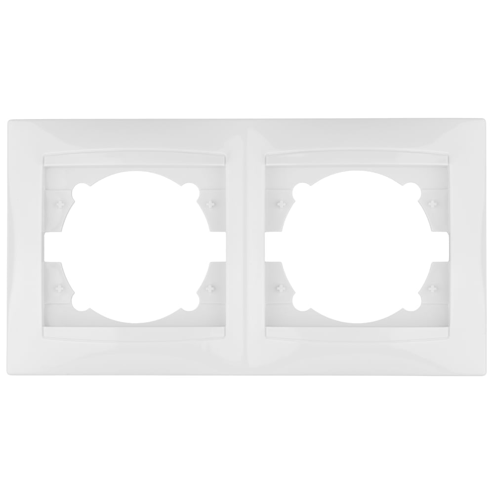 Изображение товара Двухпостовая горизонтальная рамка из поликарбоната белая серия Лама TDM ELECTRIC SQ1815-0030