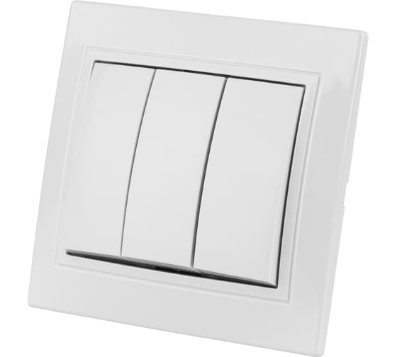 Изображение товара Трехклавишный выключатель TDM ELECTRIC белый Таймыр SQ1814-0003