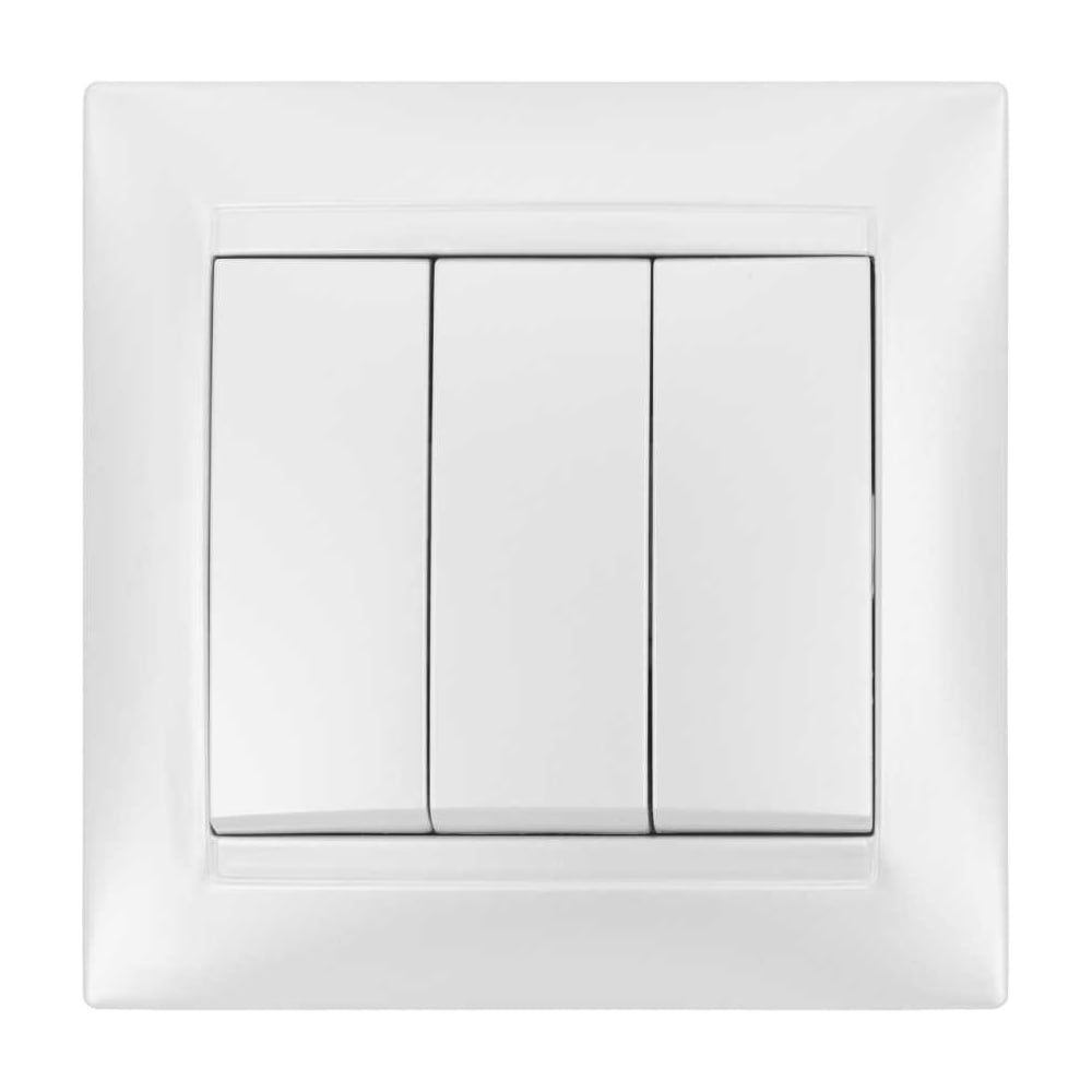 Изображение товара Трехклавишный выключатель TDM ELECTRIC Лама SQ1815-0003 белый IP20
