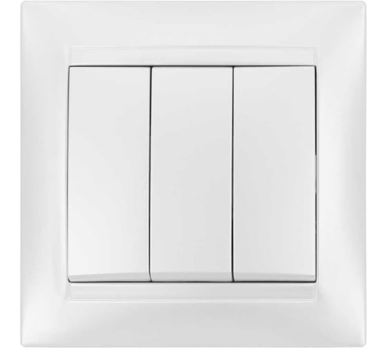 Изображение товара Трехклавишный выключатель TDM ELECTRIC белый Лама SQ1815-0003
