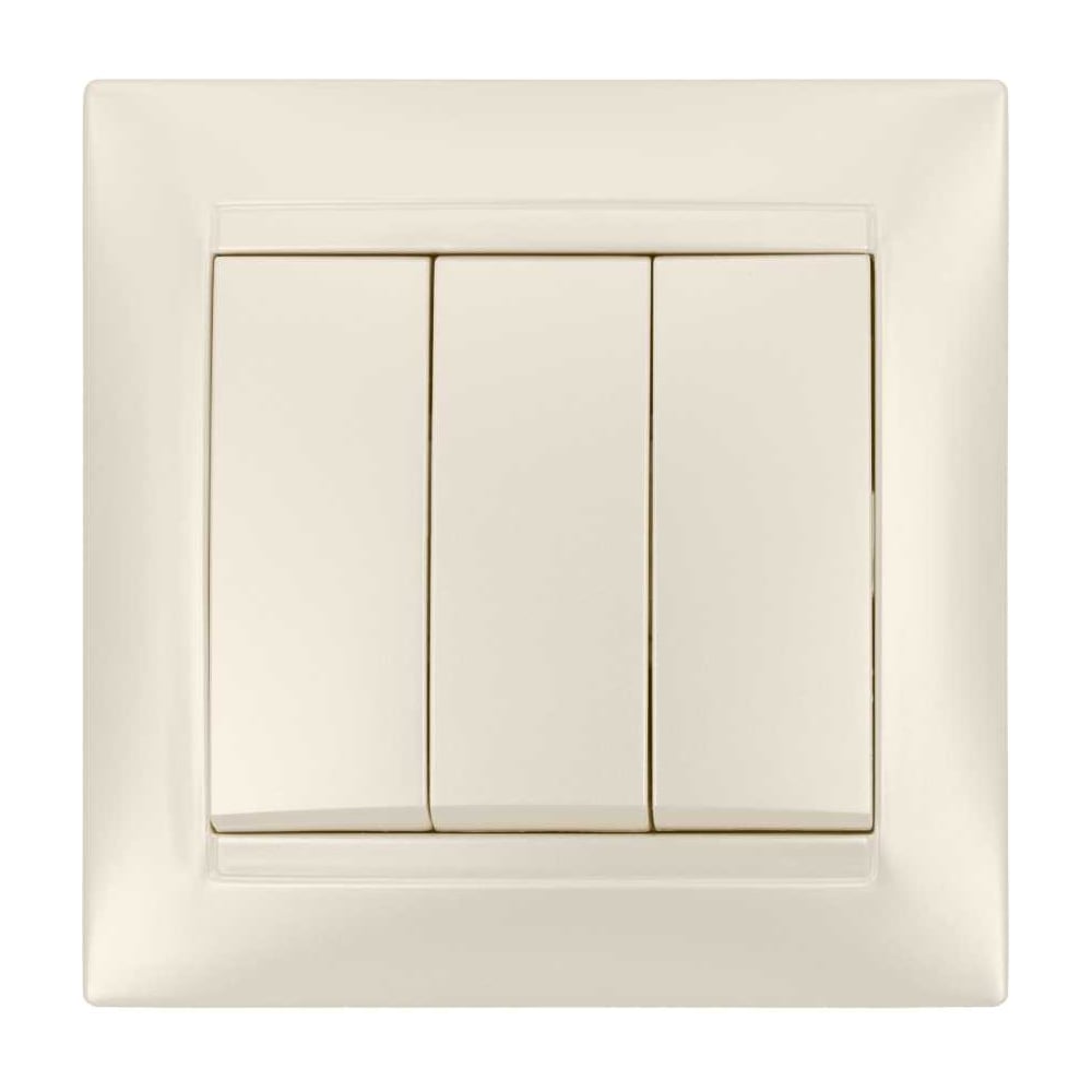 Изображение товара Трехклавишный выключатель TDM 10А слоновая кость для освещения