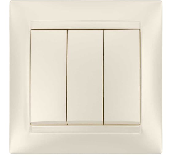 Изображение товара Трехклавишный выключатель TDM 10А слоновая кость Лама SQ1815-0103