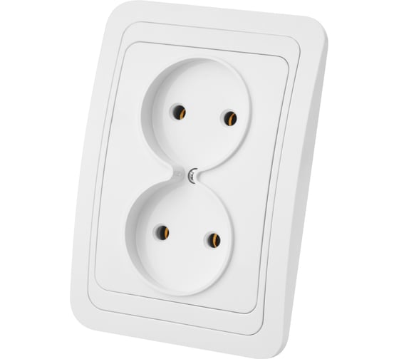 Изображение товара Двойная розетка, белая 2П 10А TDM ELECTRIC Валдай SQ1804-0009