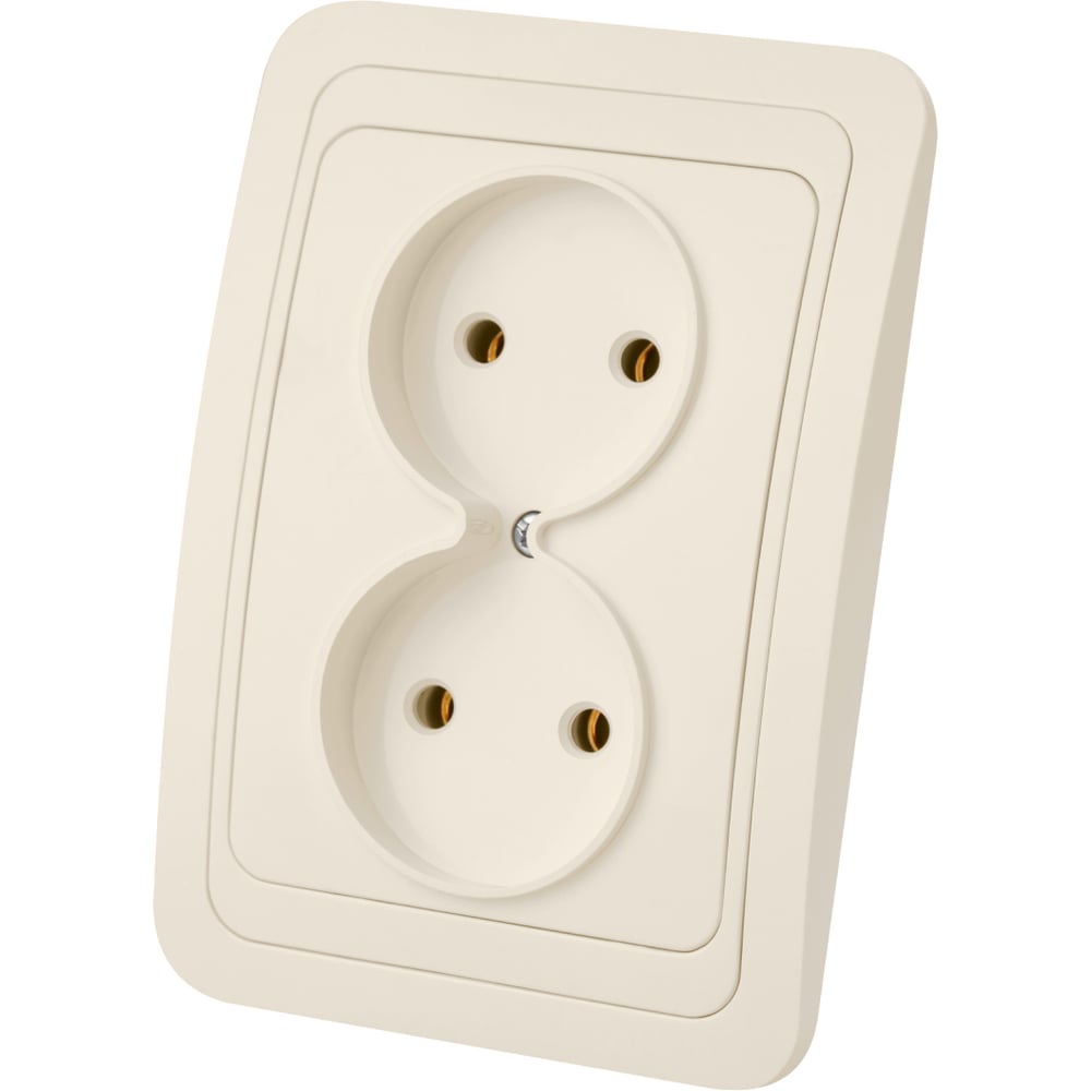 Изображение товара [Стационарная] ТДМ ELECTRIC Валдай [SQ1804-0109] Двойная розетка слоновая кость 10А