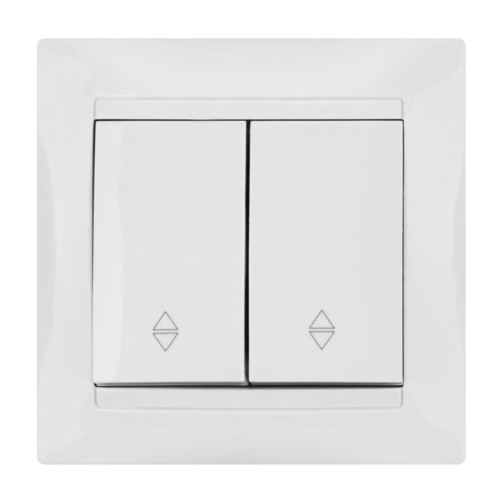 Изображение товара Проходной выключатель TDM ELECTRIC Лама белый двухклавишный SQ1815-0007