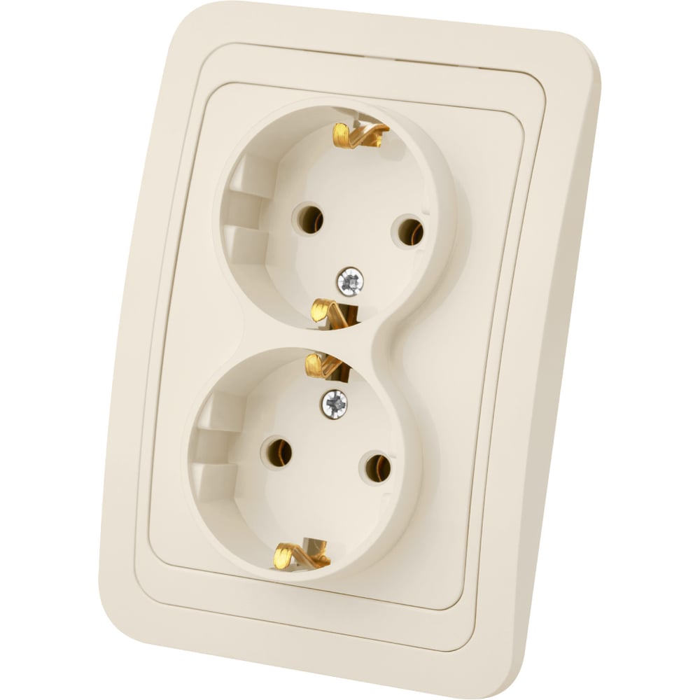 Изображение товара Двойная розетка слоновая кость Валдай TDM ELECTRIC SQ1804-0110 16А встраиваемая