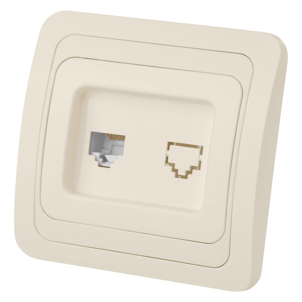 Изображение товара Компьютерная розетка RJ-45 ТДМ Электрик Валдай SQ1804-0113 слоновая кость