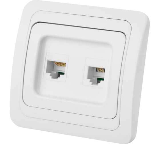 Изображение товара Розетка компьютерная RJ-45 + телефонная RJ-11, белая TDM Валдай SQ1804-0015