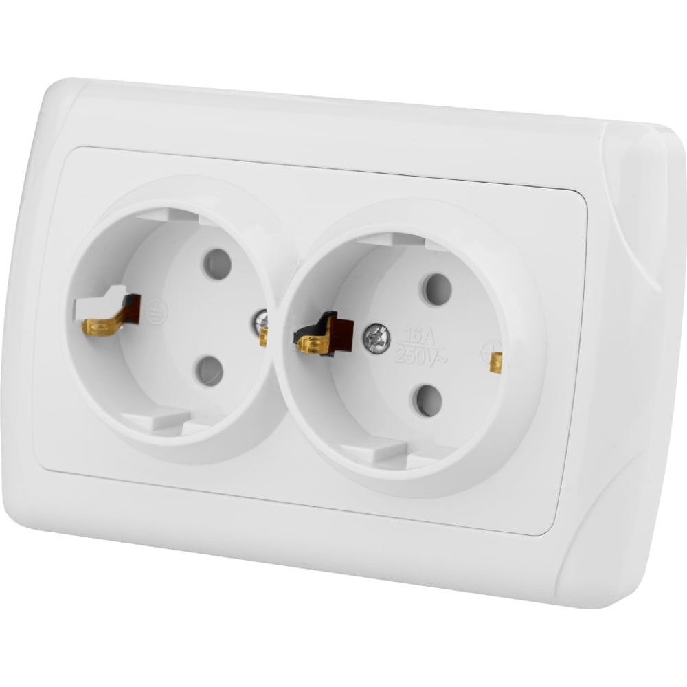 Изображение товара Розетка двойная ТДМ ELECTRIC SQ1805-0013 серия Онега 16А 250В Изображение товара Розетка двойная ТДМ ELECTRIC SQ1805-0013 серия Онега 16А 250В