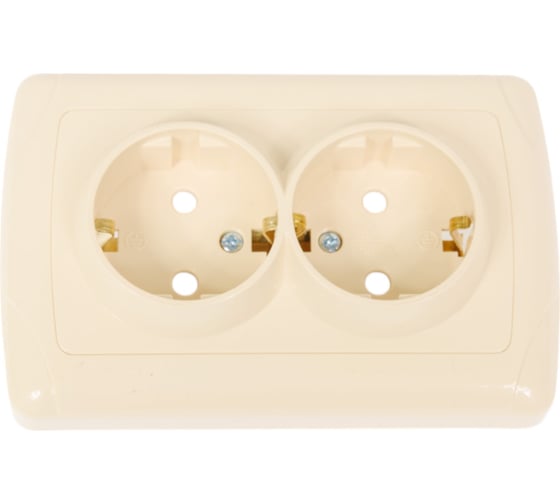 Изображение товара Розетка с заземлением 16А 250В с защитными шторками слоновая кость "Онега" TDM ELECTRIC SQ1805-0042