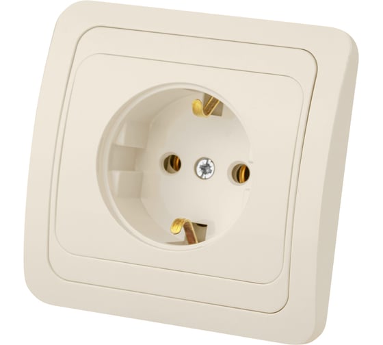 Изображение товара Розетка слоновая кость с заземлением 16А серия "Валдай" TDM ELECTRIC SQ1804-0108