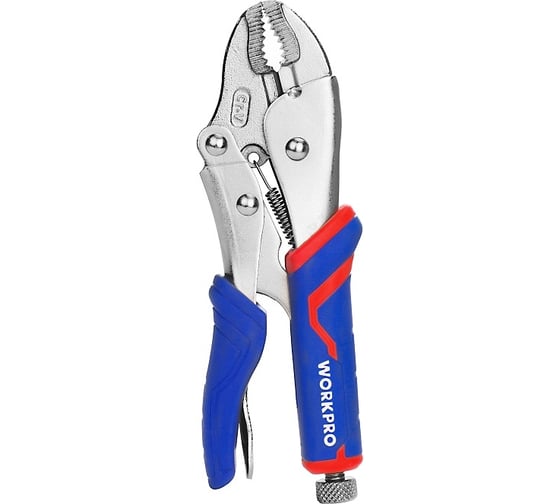 Изображение товара Зажимные клещи WORKPRO 180 мм, 7 дюймов, CR-V, с изогнутыми губками WP231073