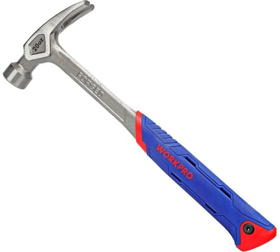 Изображение товара Молоток-гвоздодер WORKPRO 560г, цельнометаллический, кованый WP241015