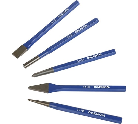 Изображение товара Набор кернов и зубил WORKPRO 5шт WP201303