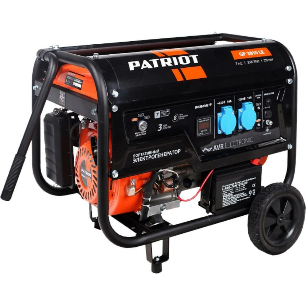 Бензиновая электростанция Patriot генератор бензиновый patriot grs 950 0 8 квт двухтактный 2 л с 16 а выход 12 в ручной стартер 476102219