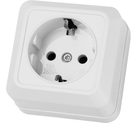 Изображение товара Розетка открытой установки 2П+З IP20 16А, белая TDM ELECTRIC Ладога SQ1801-0015