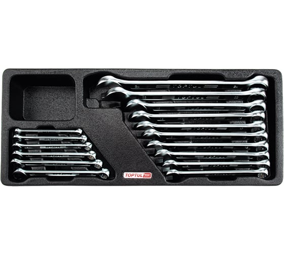 Изображение товара Набор комбинированных ключей TOPTUL 6-24 мм, 16 предметов, в ложементе GAAT1603