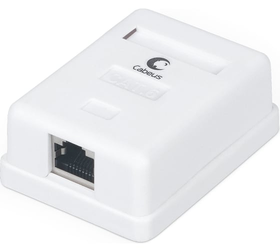 Изображение товара Компьютерная розетка Cabeus RJ-45(8P8C), категория 6, экранированная, одинарная, внешняя, Dual IDC WS-8P8C-Cat.6-SH-1
