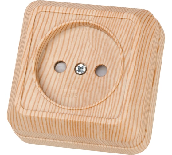 Изображение товара Розетка TDM ELECTRIC 2П открытой установки с защитными шторками IP20 10А, сосна, серия "Ладога" SQ1801-0053