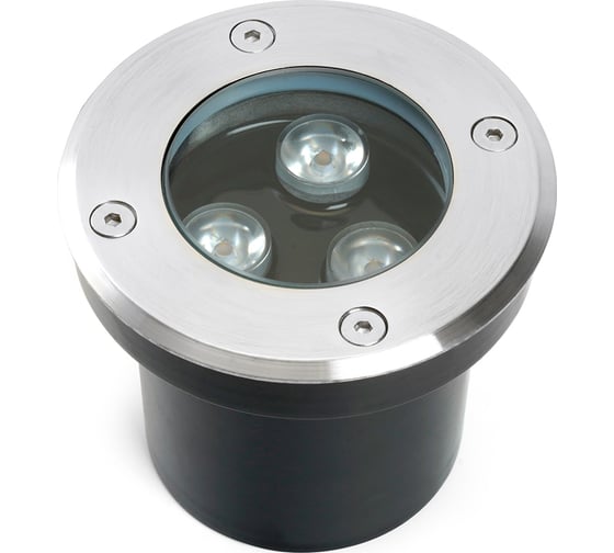 Изображение товара Светодиодный тротуарный (грунтовый) светильник FERON SP2801 3W, 3000К, AC12-24 D100xH80mm,вн.диаметр:70m 48452