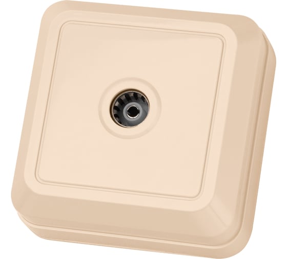 Изображение товара Розетка TВ простая, открытой установки, IP20, 0-2400 Гц, мама, слоновая кость TDM ELECTRIC Ладога SQ1801-0026