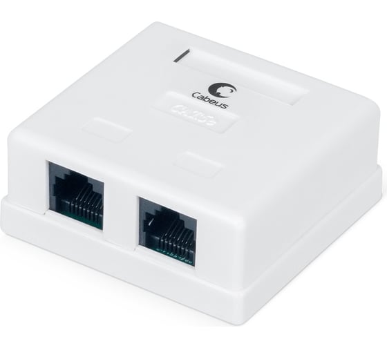 Изображение товара Компьютерная розетка Cabeus RJ-45, категория 5e, двойная, внешняя, Dual IDC WS-8P8C-Cat.5e-2