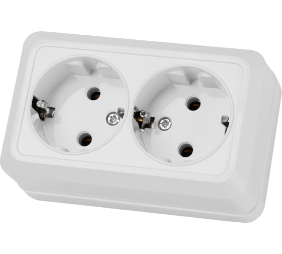 Изображение товара Двойная розетка открытой установки 2П+3 IP20 16А, белая TDM ELECTRIC Ладога SQ1801-0019