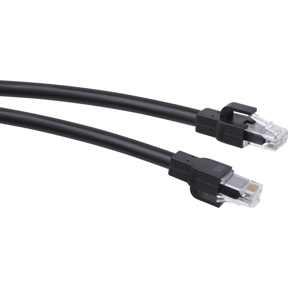 Изображение товара Неэкранированный патч-корд Cabeus U/UTP, категория 6a, 2xRJ45/8p8c, армированный гофрированной стальной лентой, черный, РЕ, внешний, 10м PC-ARM-UTP-RJ45-Cat.6a-10m-PE