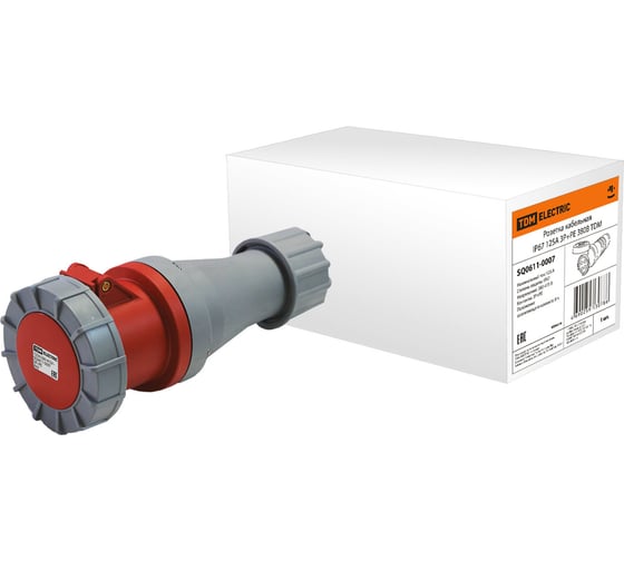 Изображение товара Кабельная розетка IP67 125А 3Р+РЕ 380В TDM ELECTRIC SQ0611-0007