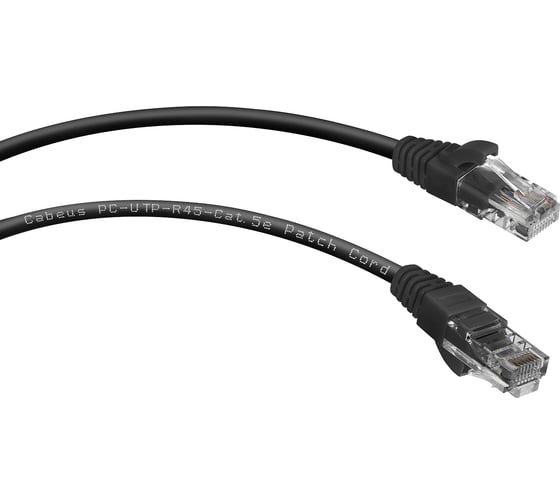 Изображение товара Неэкранированный патч-корд Cabeus U/UTP, категория 5е, 2xRJ45/8p8c, черный, LSZH, 3м PC-UTP-RJ45-Cat.5e-3m-BK-LSZH