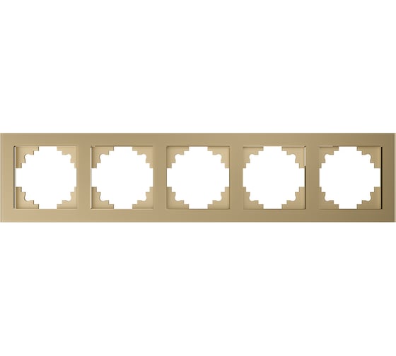 Изображение товара Горизонтальная 5-местная рамка STEKKER GFR00-7005-08, серия Катрин, золото 49040