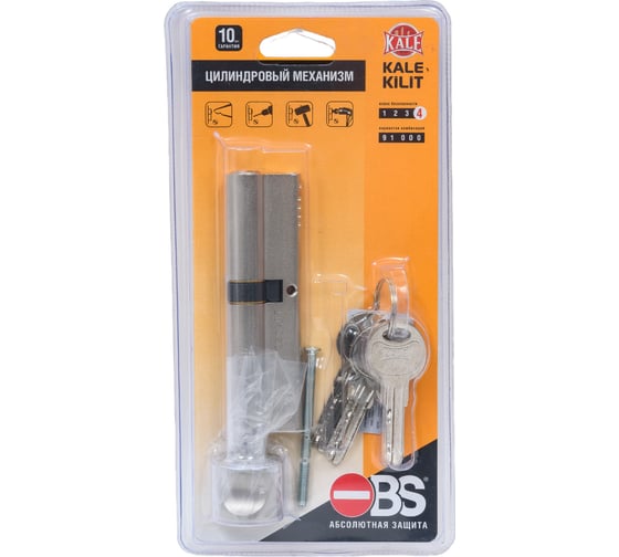 Изображение товара Цилиндровый механизм с вертушкой KALE KILIT 164 OBS SCE/110, 45x10x55 мм, никель, 5 кл. 45257