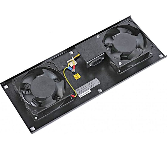 Изображение товара Вентиляторный модуль Cabeus с 2-я вентиляторами для установки в настенные шкафы серии SH-05F, цвет черный (RAL9004) TRAY-FAN2-BK