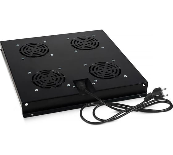 Изображение товара Вентиляторный модуль Cabeus с 4-я вентиляторами для установки в серверные шкафы серии ND-SC, цвет черный (RAL 9004) TRAY-SC-120-BK